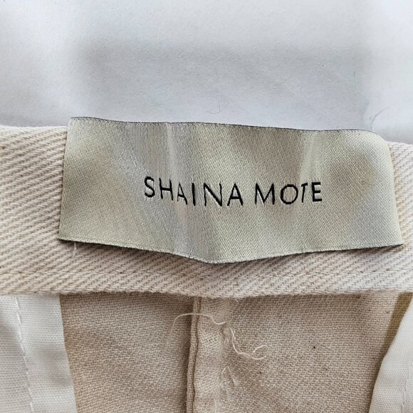 Shaina Mote Boy Trouser Cream Ivory Crop Pants Cotton Stretch Minimal *Flaws 8 - Picture 7 of 11